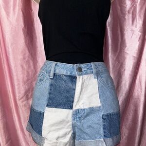 Denim shorts from pacsun , patchwork design